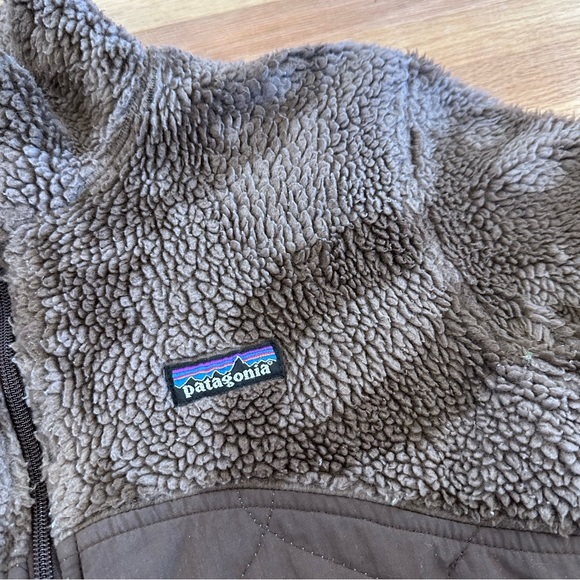 VTG Patagonia Women's Teddy Fleece Sherpa Fleece Jacket, Size Medium BROWN - Picture 3 of 4